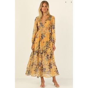Cut-out floral maxi dress
